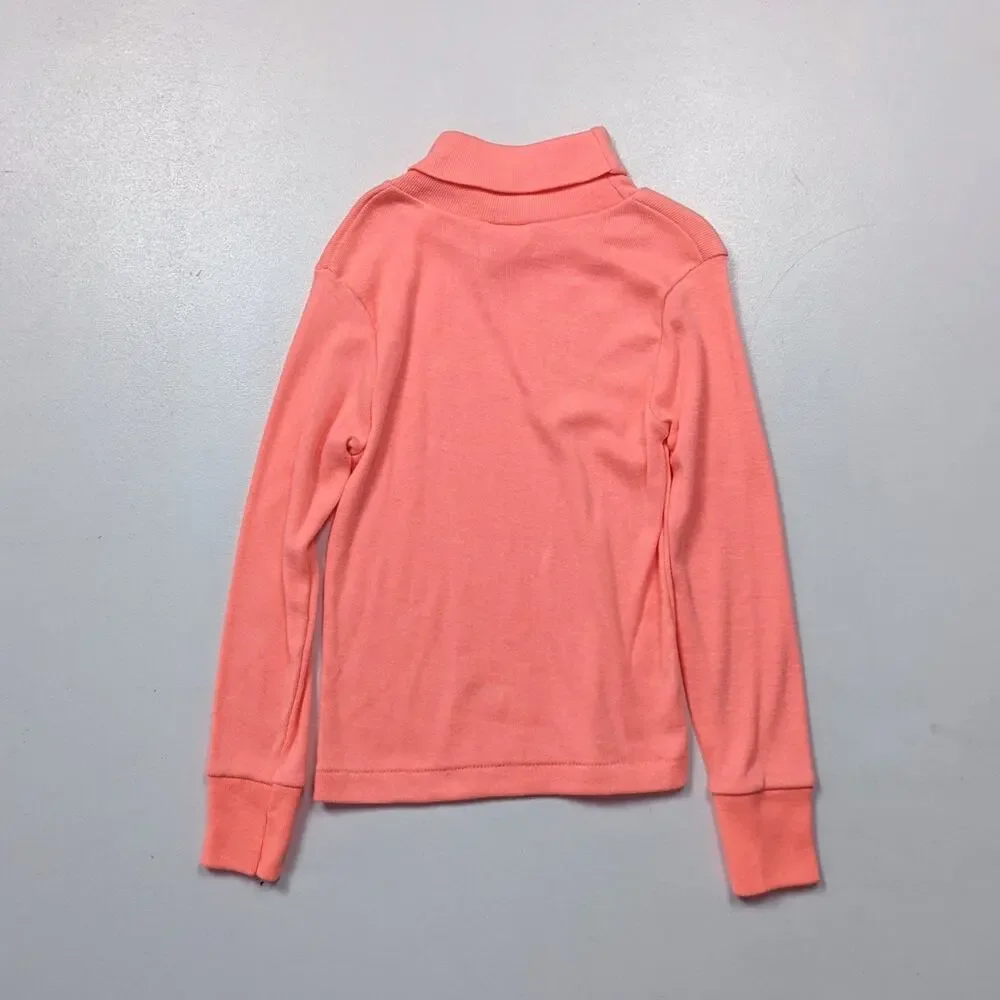 Vintage Dobie Turtleneck Girls Size 3T Peach Pink Long Sleeve Basic Layering